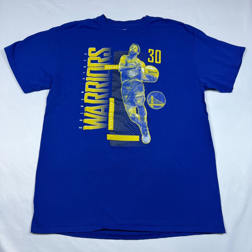 NBA Stephen Curry T Shirt Mens L Blue Golden State Warriors #30 Graphic Tee
